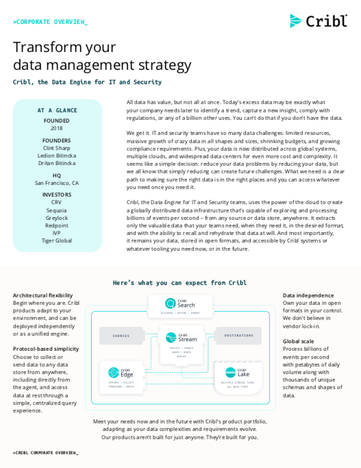 Cribl Corporate Overview