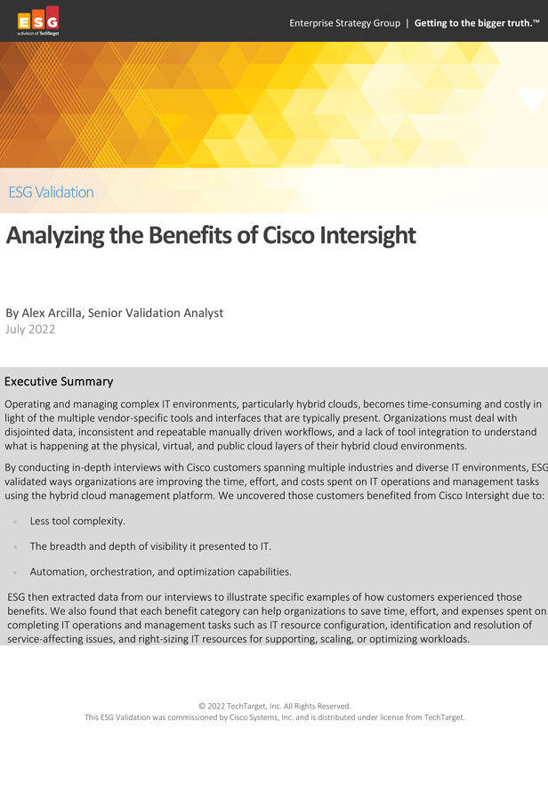 Analyzing the Benefits of Cisco Intersight