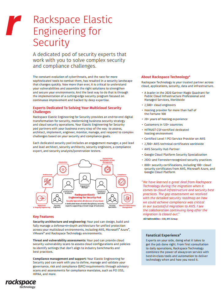 Rackspace Elastic Engineering for Security
