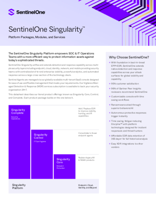 SentinelOne Singularity Product Packages