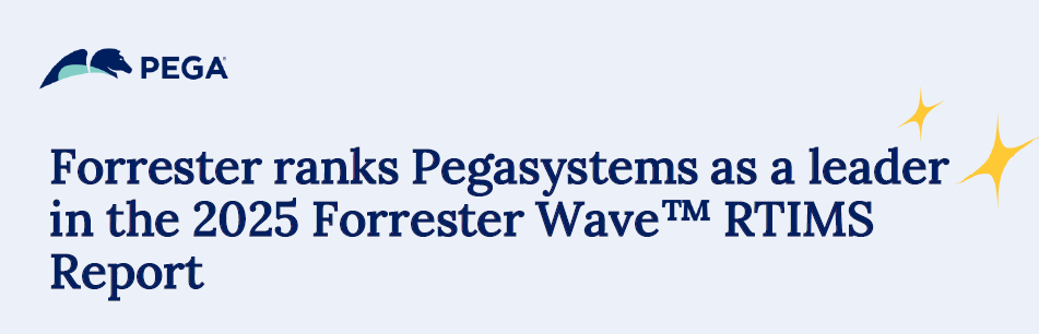 Forrester ranks Pegasystems as a leader in the 2025 Forrester WaveRTIMS Report
