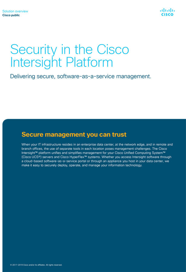 Security in the Cisco Intersight Platform