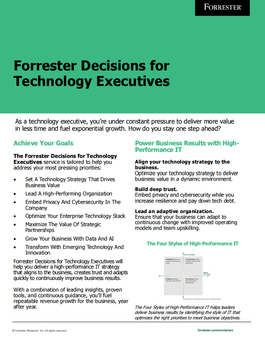Forrester Decisions for Technology Executives